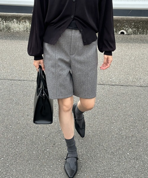 select MOCA(セレクトモカ)の「ウールライクハーフパンツ(その他パンツ・レディース・チャコール/アイボリー/グレー・FREE)」の5枚目の写真