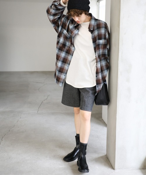 select MOCA(セレクトモカ)の「ウールライクハーフパンツ(その他パンツ・レディース・チャコール/アイボリー/グレー・FREE)」の11枚目の写真