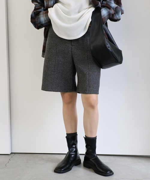 select MOCA(セレクトモカ)の「ウールライクハーフパンツ(その他パンツ・レディース・チャコール/アイボリー/グレー・FREE)」の8枚目の写真