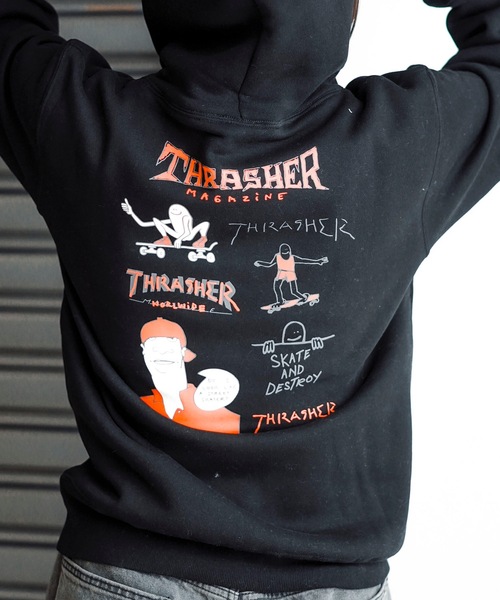 THRASHER（スラッシャー）の「MULTI.E GONZ HOODIE SWEAT PARKA/スラッシャーマーク・ゴンザレス マルチグラフィック バックプリント プルオーバーフーディ（パーカー・メンズ・ブラック/アッシュグレー/ホワイト・X-LARGE/LARGE/MEDIUM/XX-LARGE）」の17枚目の写真