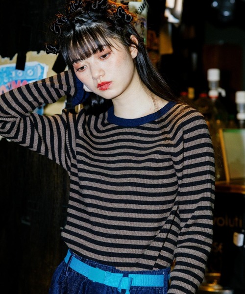 niko and...（ニコアンド）の「[MODE NORM CORE]フリルカフスリブプルオーバー（ニット/セーター・レディース・レッド/モカ/ブルー・MEDIUM/LARGE）」の2枚目の写真