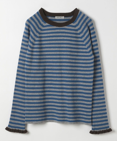 niko and...（ニコアンド）の「[MODE NORM CORE]フリルカフスリブプルオーバー（ニット/セーター・レディース・レッド/モカ/ブルー・MEDIUM/LARGE）」の10枚目の写真