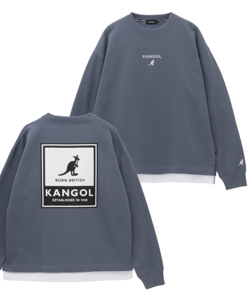 KANGOL(カンゴール)の「KANGOL 裏起毛 BOXロゴトレーナー(スウェット・メンズ・チャコールグレー/ブルーグレー/ホワイト・XL/L/M)」の1枚目の写真