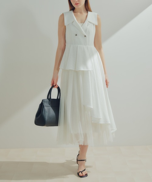 セール】ツイードジレフレアワンピース（ワンピース）｜ECREL