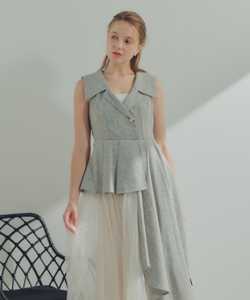 セール】ツイードジレフレアワンピース（ワンピース）｜ECREL