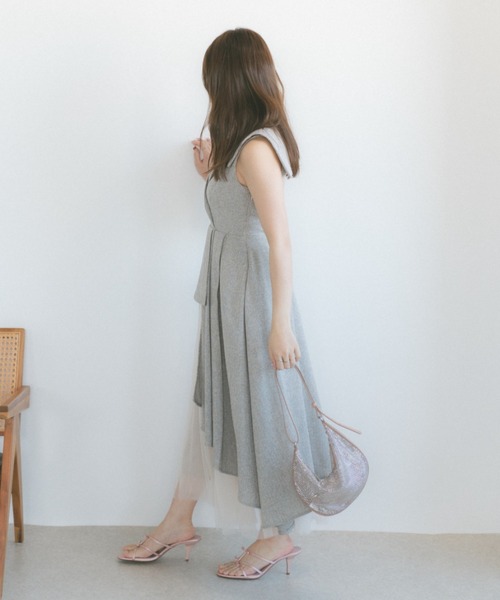 セール】ツイードジレフレアワンピース（ワンピース）｜ECREL