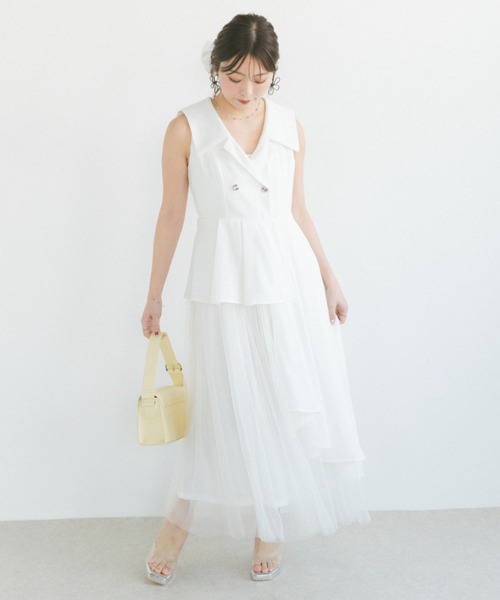 セール】ツイードジレフレアワンピース（ワンピース）｜ECREL