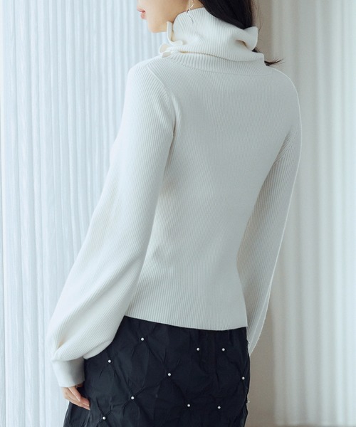 セール】ポワン袖2wayネックニットプルオーバー（ニット/セーター
