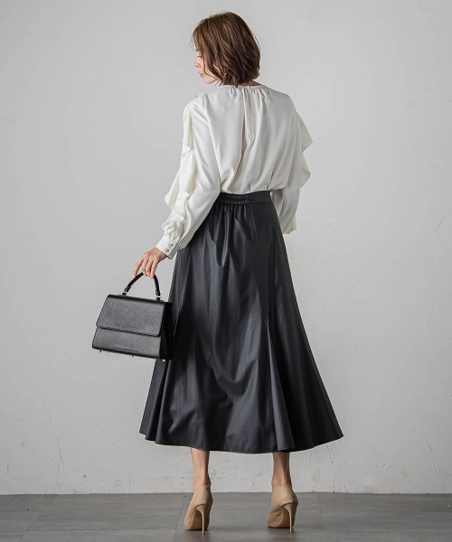 【セール】フレンチキス袖フリルブラウス≪洗濯機で洗える≫（シャツ/ブラウス）｜Viaggio Blu（ビアッジョブルー）