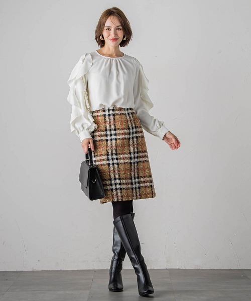 【セール】フレンチキス袖フリルブラウス≪洗濯機で洗える≫（シャツ/ブラウス）｜Viaggio Blu（ビアッジョブルー）