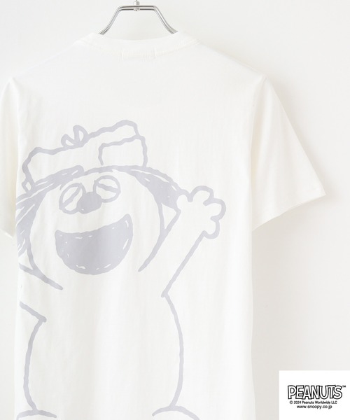PEANUTS(ピーナッツ)の「PEANUTS バックプリントTシャツ オラフ(Tシャツ/カットソー・メンズ・ネイビー/オフホワイト/レモンイエロー・S/M/L)」の1枚目の写真