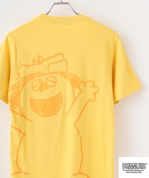 PEANUTS(ピーナッツ)の「PEANUTS バックプリントTシャツ オラフ(Tシャツ/カットソー・メンズ・ネイビー/オフホワイト/レモンイエロー・S/M/L)」の3枚目の写真