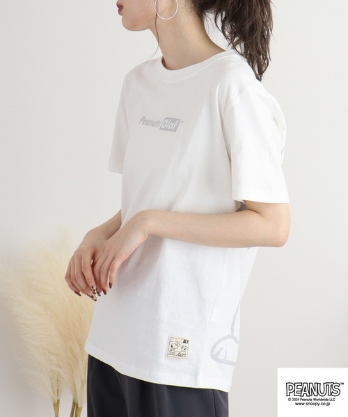 PEANUTS(ピーナッツ)の「PEANUTS バックプリントTシャツ オラフ(Tシャツ/カットソー・メンズ・ネイビー/オフホワイト/レモンイエロー・S/M/L)」の19枚目の写真