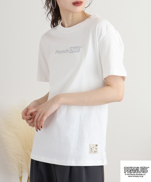 PEANUTS(ピーナッツ)の「PEANUTS バックプリントTシャツ オラフ(Tシャツ/カットソー・メンズ・ネイビー/オフホワイト/レモンイエロー・S/M/L)」の16枚目の写真