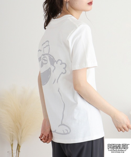 PEANUTS(ピーナッツ)の「PEANUTS バックプリントTシャツ オラフ(Tシャツ/カットソー・メンズ・ネイビー/オフホワイト/レモンイエロー・S/M/L)」の17枚目の写真