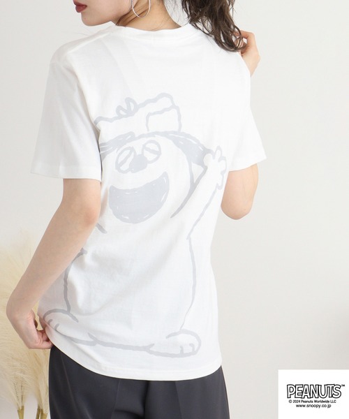 PEANUTS(ピーナッツ)の「PEANUTS バックプリントTシャツ オラフ(Tシャツ/カットソー・メンズ・ネイビー/オフホワイト/レモンイエロー・S/M/L)」の18枚目の写真