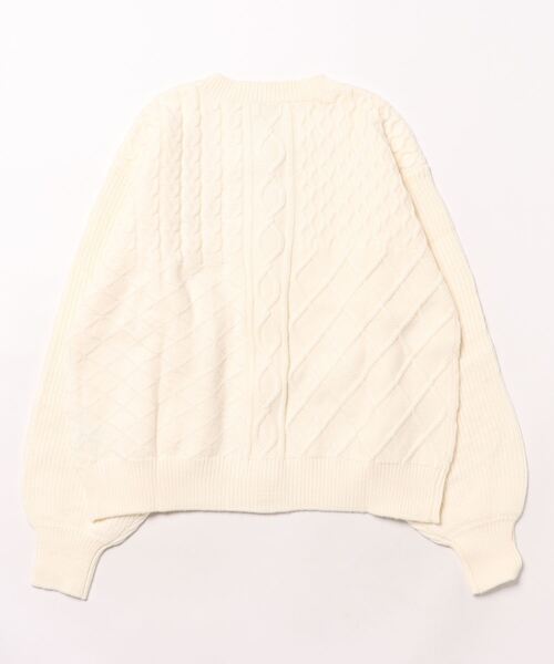 trois lapins kp（トロワラパンケーピー）の「ウォッシャブルニットカーディガン(140～160)（カーディガン/ボレロ・キッズ・レッド/アイボリー・140cm/150cm/160cm）」の3枚目の写真