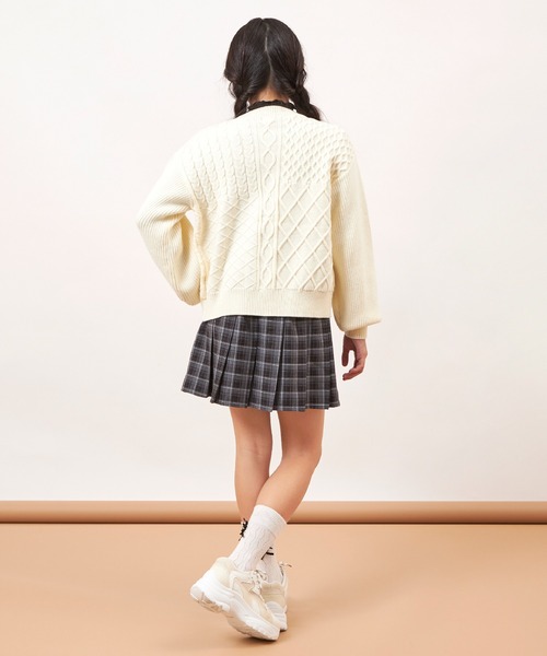 trois lapins kp（トロワラパンケーピー）の「ウォッシャブルニットカーディガン(140～160)（カーディガン/ボレロ・キッズ・レッド/アイボリー・140cm/150cm/160cm）」の9枚目の写真