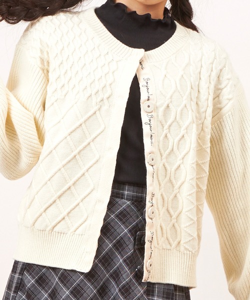 trois lapins kp（トロワラパンケーピー）の「ウォッシャブルニットカーディガン(140～160)（カーディガン/ボレロ・キッズ・レッド/アイボリー・140cm/150cm/160cm）」の10枚目の写真