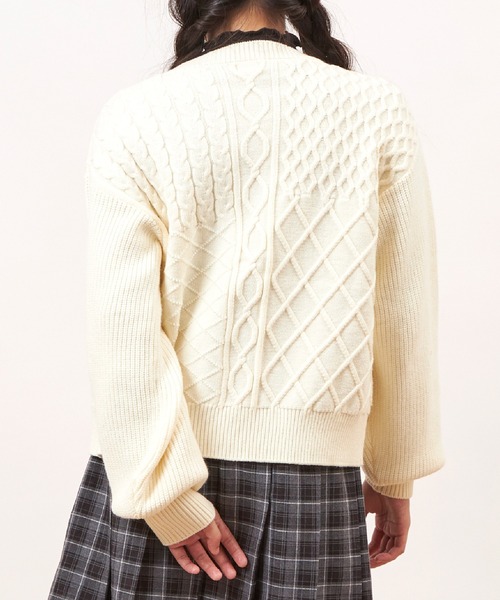 trois lapins kp（トロワラパンケーピー）の「ウォッシャブルニットカーディガン(140～160)（カーディガン/ボレロ・キッズ・レッド/アイボリー・140cm/150cm/160cm）」の11枚目の写真