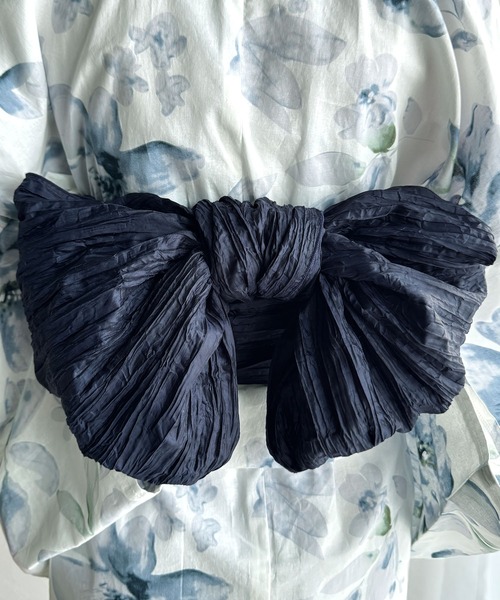 classicalelf（クラシカルエルフ）の「【新色３色追加！】【予約受付中/５月上旬入荷】【2点セット】甘く、上品に彩り添える。花柄モチーフ浴衣（浴衣・兵児帯）（浴衣・レディース・ブルー/ピンク/ブルー系その他/パープル/ブラック・ONE SIZE）」の8枚目の写真