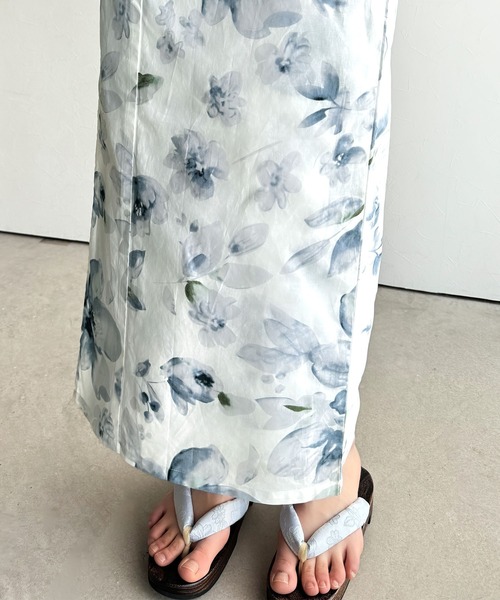 classicalelf（クラシカルエルフ）の「【新色３色追加！】【予約受付中/５月上旬入荷】【2点セット】甘く、上品に彩り添える。花柄モチーフ浴衣（浴衣・兵児帯）（浴衣・レディース・ブルー/ピンク/ブルー系その他/パープル/ブラック・ONE SIZE）」の9枚目の写真