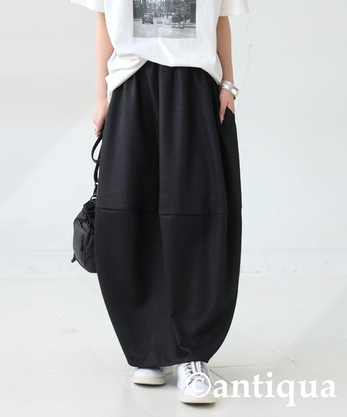 antiqua(アンティカ)の「ギャザーコクーンスカート(スカート・レディース・ブラック・ONESIZE)」の7枚目の写真