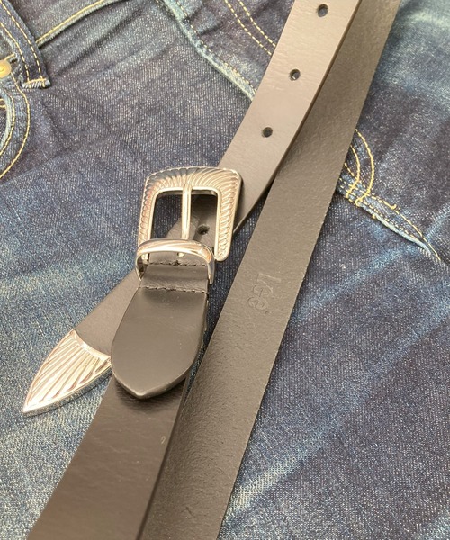Lee(リー)の「Lee/リー 25mm レザー ウエスタン ナローベルト ヴィンテージ加工(ベルト・レディース・ブラック/ダークブラウン/ブラック系その他/ブラウン系その他・FREE)」の9枚目の写真