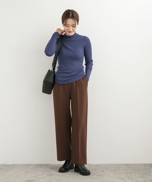 URBAN RESEARCH DOORS(アーバンリサーチドアーズ)の「ハイネックリブニット(ニット/セーター・レディース・アイボリー/モカ/ブルー・MEDIUM)」の20枚目の写真