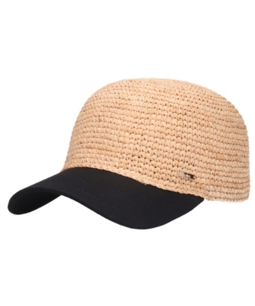 milsa(ミルサ)の「milsa/ミルサ M Raffia Cap(キャップ・レディース・ベージュ/ブラック/ブラック系その他・ONE SIZE)」の2枚目の写真