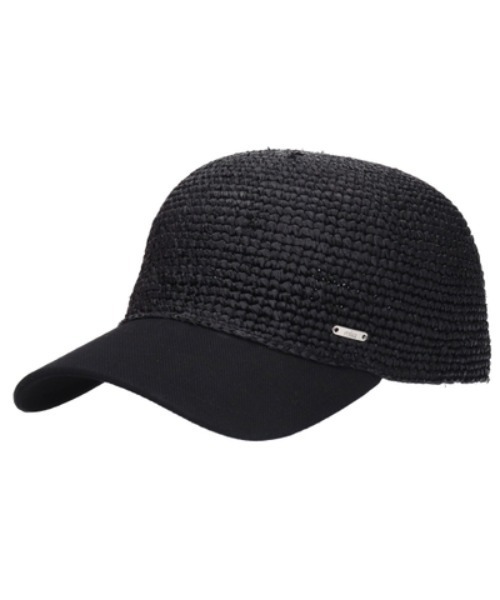 milsa(ミルサ)の「milsa/ミルサ M Raffia Cap(キャップ・レディース・ベージュ/ブラック/ブラック系その他・ONE SIZE)」の1枚目の写真