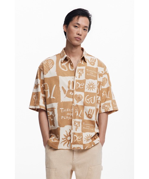 Desigual（デシグアル）の「ROBERT レトロアイコン半袖シャツ（シャツ/ブラウス・メンズ・ホワイト・XL/L/M/S）」の5枚目の写真