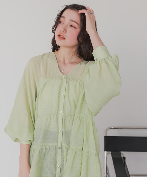 【ハウスオブロータス】チュニック ブラウス (M) トップス Vネック HOUSE OF LOTUS｜ハウス オブ ロータスのブラウス・シャツ通販
