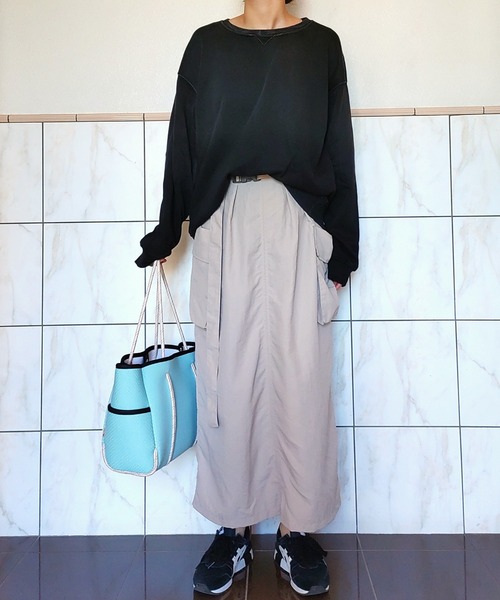 Q（キュー）の「ミリタリースカート（スカート・レディース・ベージュ/ブラック・MEDIUM）」の15枚目の写真