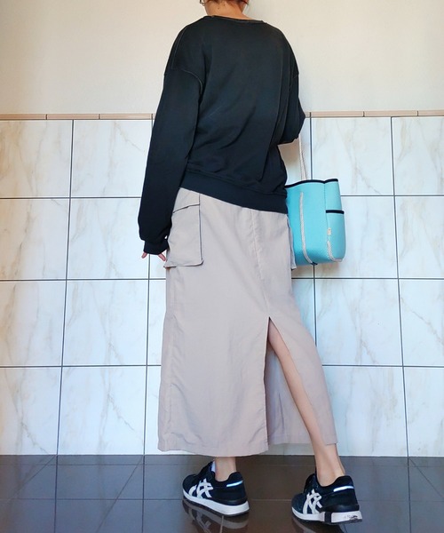 Q（キュー）の「ミリタリースカート（スカート・レディース・ベージュ/ブラック・MEDIUM）」の14枚目の写真