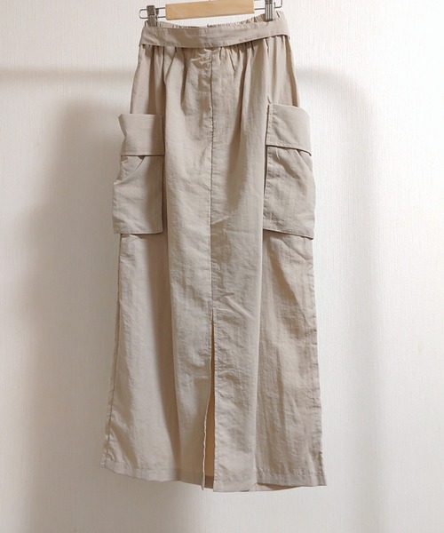 Q（キュー）の「ミリタリースカート（スカート・レディース・ベージュ/ブラック・MEDIUM）」の7枚目の写真