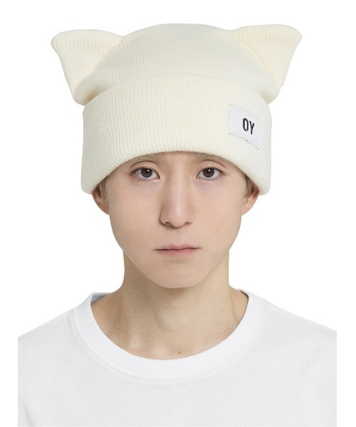 ★OY★EAR LOGO BEANIE - IVORY★正規品/韓国直送料込/人気 OY/オーワイ』 EAR LOGO BEANIE/イヤーロゴビーニー OY│A'GEM/9