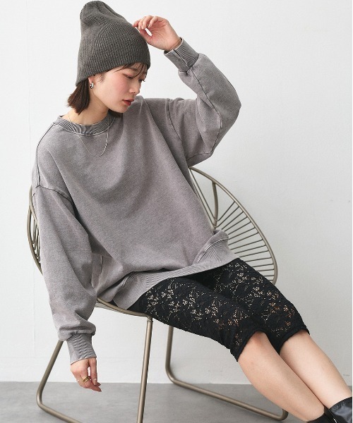 ad thie(アドティエ)の「ピグメント スウェット プルオーバー(Tシャツ/カットソー・レディース・ブラック/オフホワイト/グレー/ブラウン・FREE)」の20枚目の写真