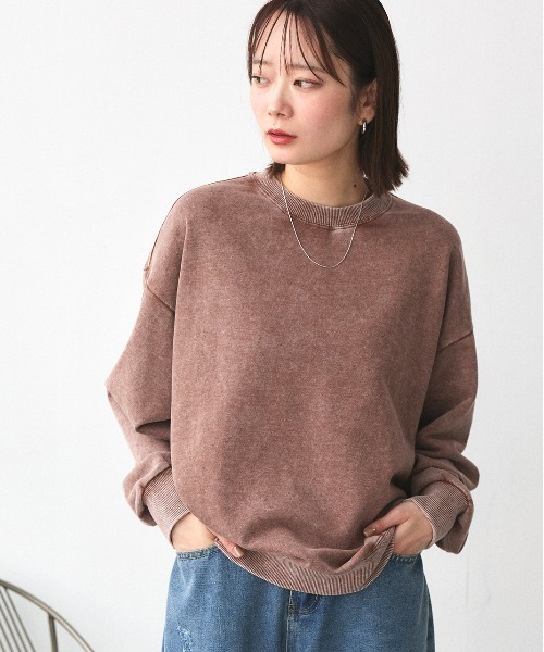 ad thie(アドティエ)の「ピグメント スウェット プルオーバー(Tシャツ/カットソー・レディース・ブラック/オフホワイト/グレー/ブラウン・FREE)」の16枚目の写真