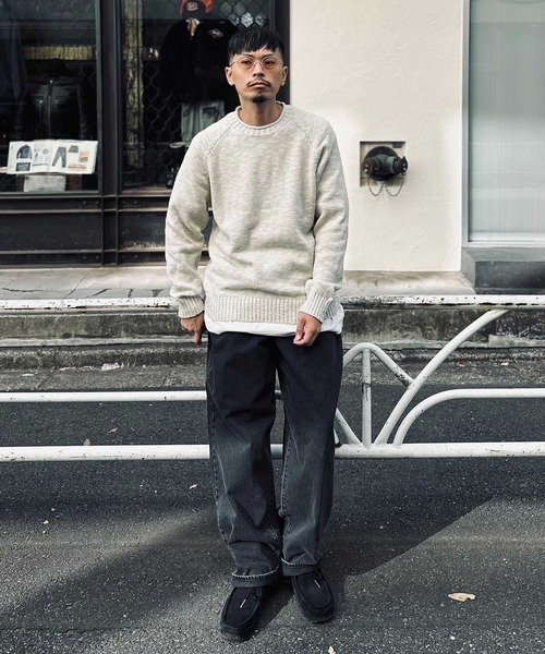 BACK NUMBER(バックナンバー)の「BACK NUMBER(バックナンバー)【メンズ】スラブコットンニット(ニット/セーター・メンズ・ダークグレー/ネイビー/オフホワイト・M/L/XL)」の18枚目の写真