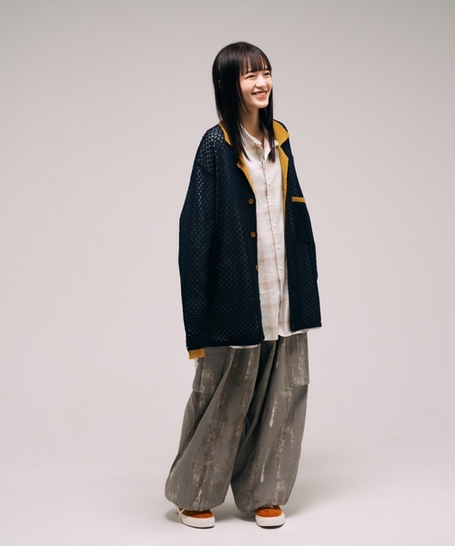 EFFECTEN（エフェクテン）の「【EFFECTEN】Net Knit Shirts（ニット/セーター・メンズ・ブラック系/ピンク系・FREE）」の3枚目の写真