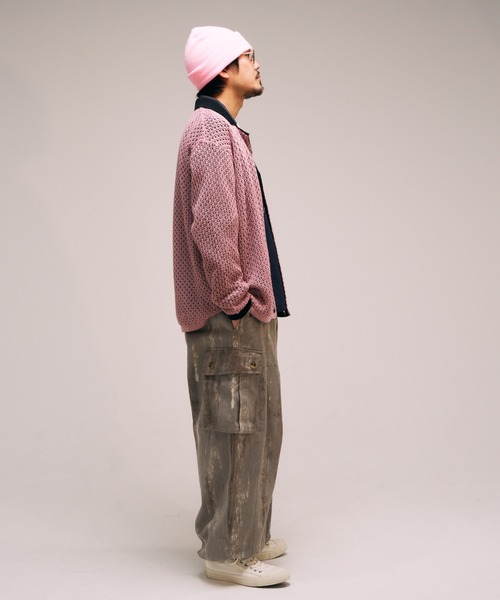 EFFECTEN（エフェクテン）の「【EFFECTEN】Net Knit Shirts（ニット/セーター・メンズ・ブラック系/ピンク系・FREE）」の6枚目の写真