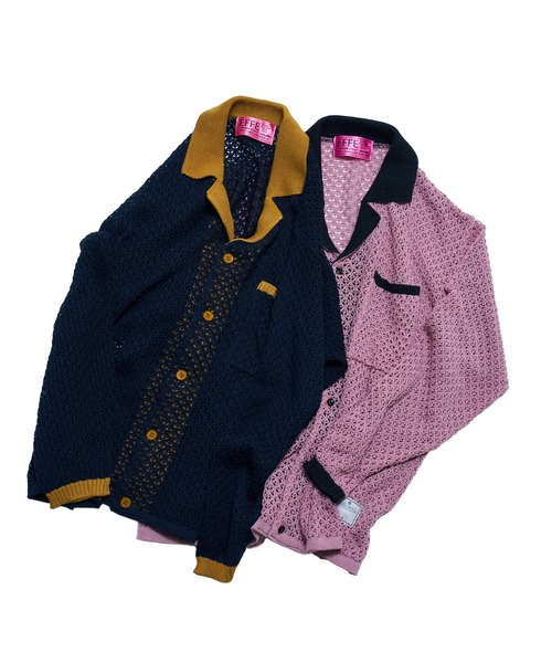 EFFECTEN（エフェクテン）の「【EFFECTEN】Net Knit Shirts（ニット/セーター・メンズ・ブラック系/ピンク系・FREE）」の8枚目の写真