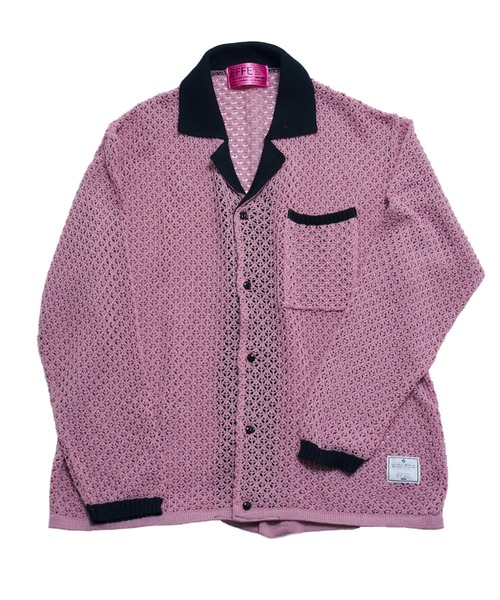 EFFECTEN（エフェクテン）の「【EFFECTEN】Net Knit Shirts（ニット/セーター・メンズ・ブラック系/ピンク系・FREE）」の10枚目の写真