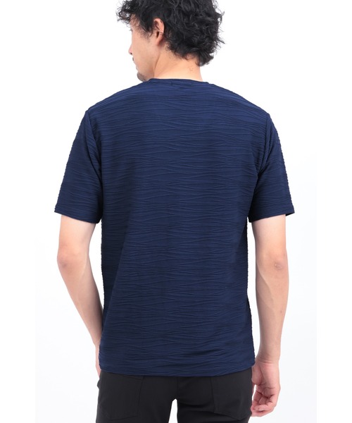 HIGH STREET∴ランダムウェーブタック半袖Vネックカットソー（Tシャツ