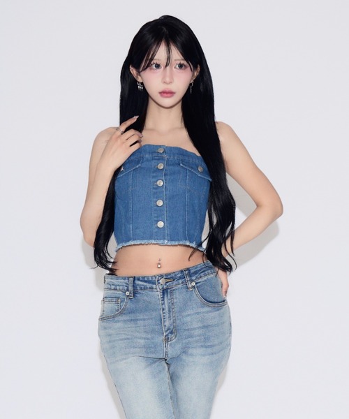 Denim Tube Top / デニムチューブトップ ベアトップ（チューブトップ