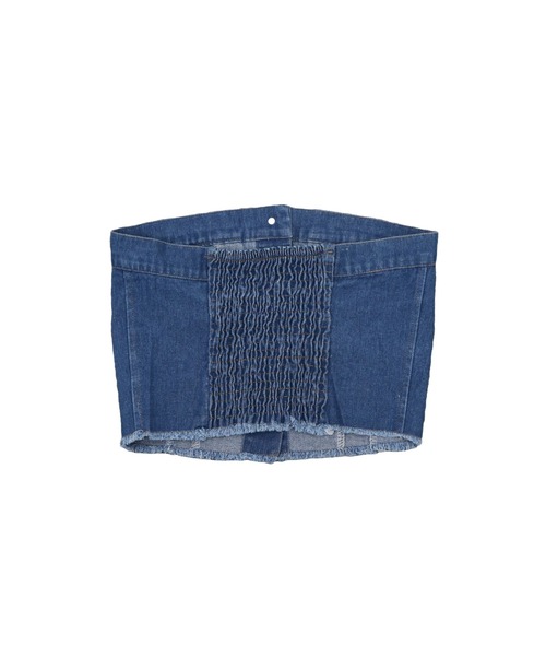 tinkerend(ティンカーエンド)の「Denim Tube Top / デニムチューブトップ ベアトップ(チューブトップ・レディース・ライトブルー/ブルー・FREE)」の12枚目の写真