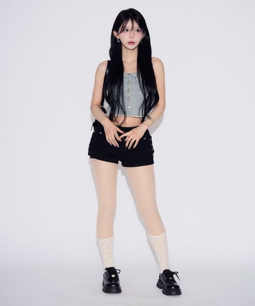 tinkerend(ティンカーエンド)の「Denim Tube Top / デニムチューブトップ ベアトップ(チューブトップ・レディース・ライトブルー/ブルー・FREE)」の22枚目の写真