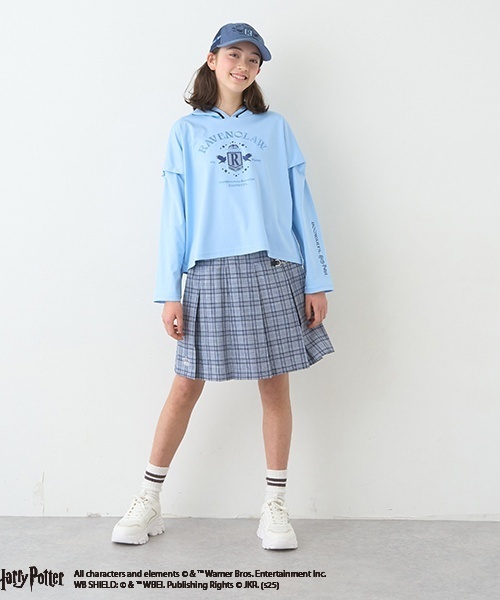 pom ponette junior(ポンポネットジュニア)の「インパン付きビットパーツプリーツスカート(スカート・キッズ・グレー/ブルー系その他2・L:160cm/LL(165cm)/M:150cm/S:140cm)」の15枚目の写真