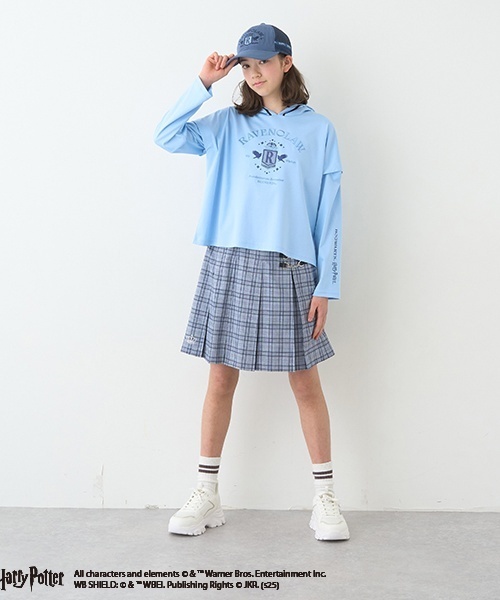 pom ponette junior(ポンポネットジュニア)の「インパン付きビットパーツプリーツスカート(スカート・キッズ・グレー/ブルー系その他2・L:160cm/LL(165cm)/M:150cm/S:140cm)」の14枚目の写真